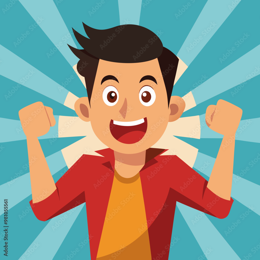 Funny young man making hands gesturing stock illustration Funny young man making hands gesturing stock illustration
