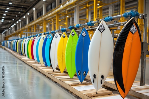 Direct materials such as fiberglass and resin in the production of surfboards