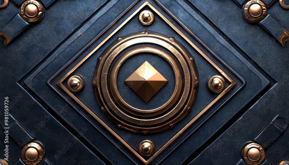A Metallic Geometric Design with a Central Diamond Shape