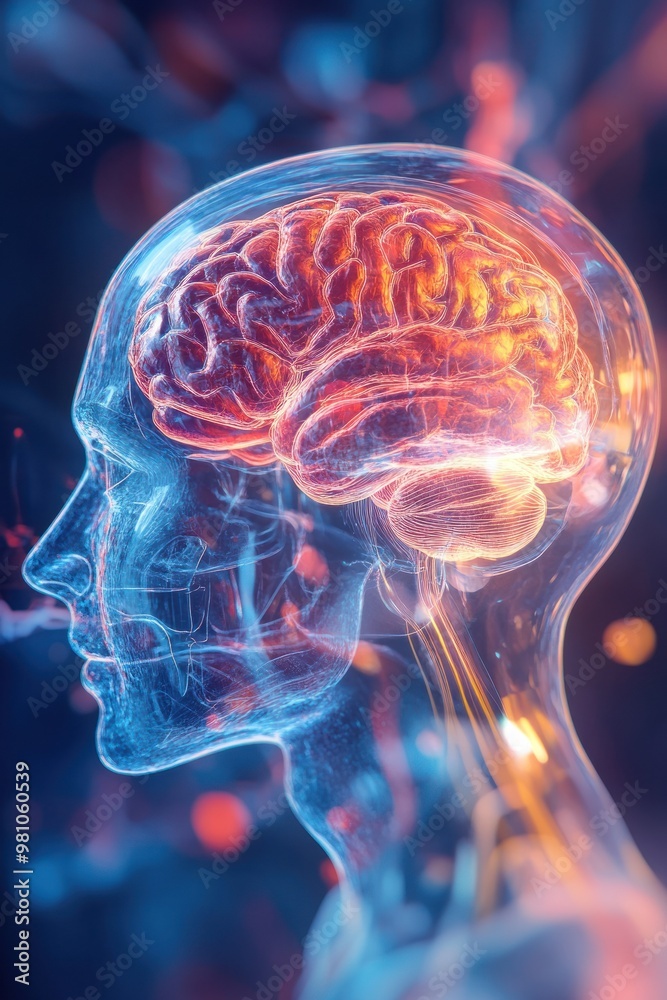 Visible human brain with interconnected neural pathways. Visible human brain with interconnected neural pathways.