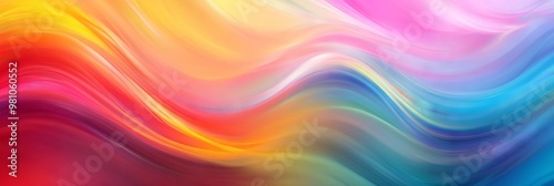 Wallpaper Mural Elegant and Dreamy Abstract Colorful Background with Soft Waves - AI generated illustration. Torontodigital.ca