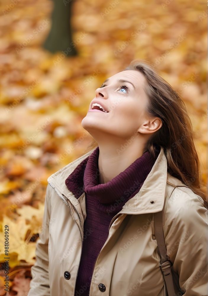 Portrait of a beautiful woman in autumn background Portrait of a beautiful woman in autumn background