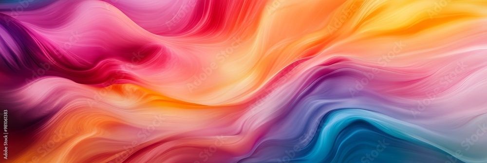 Elegant and Dreamy Abstract Colorful Background with Soft Waves - AI generated illustration. Elegant and Dreamy Abstract Colorful Background with Soft Waves - AI generated illustration.