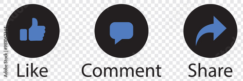 Like - Comment - Share - Save icon. EPS 10.