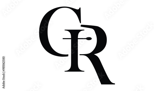 CR creative letter logo with circle area. Initial letter CR linked circle uppercase monogram logo. CR initial letter logo vector design.