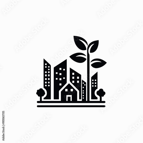 Urban green city logo