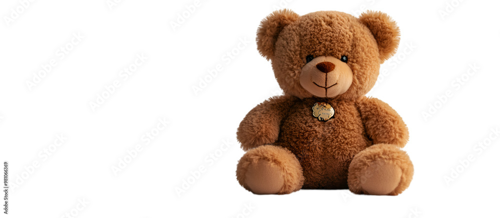 Obraz premium a brown teddy bear with a bell. 