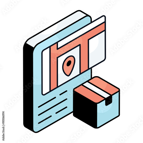 Modern design icon of parcel location