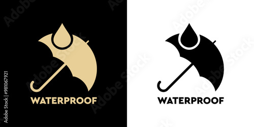 Waterproof - vector icon for clothing or fabric labeling.