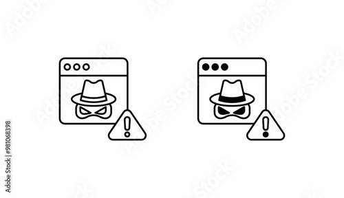 Cyber Espionage icon design with white background stock illustration