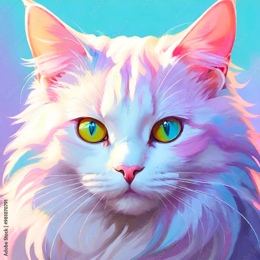 Fototapeta premium Colorful cat portrait