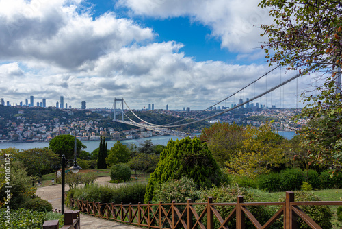 Landscape View of the Bosphorus Bridge from Otagtepe Park, Istanbul