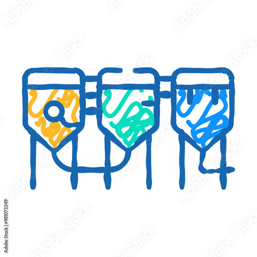 process of neutralization, discoloration and deodorization doodle icon sketch vector. process of neutralization, discoloration and deodorization sign. isolated symbol illustration