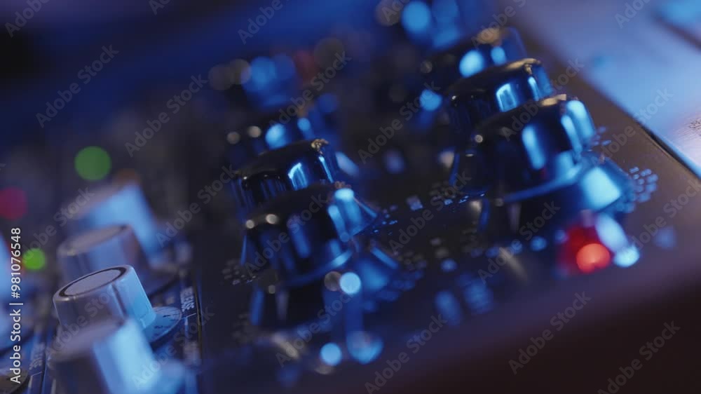 technical equipment of a music studio and music recording equipment for creating songs for hit streaming platform close-up technical equipment of a music studio and music recording equipment for creating songs for hit streaming platform close-up
