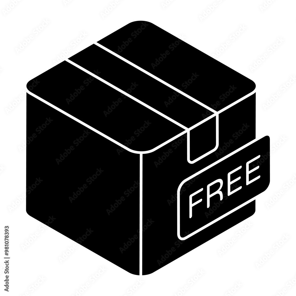 An editable design icon of free parcel An editable design icon of free parcel