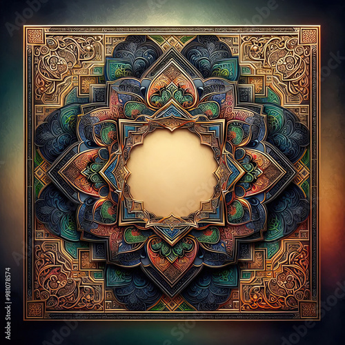 Islamic Luxury background with full color gradient mandala ornament