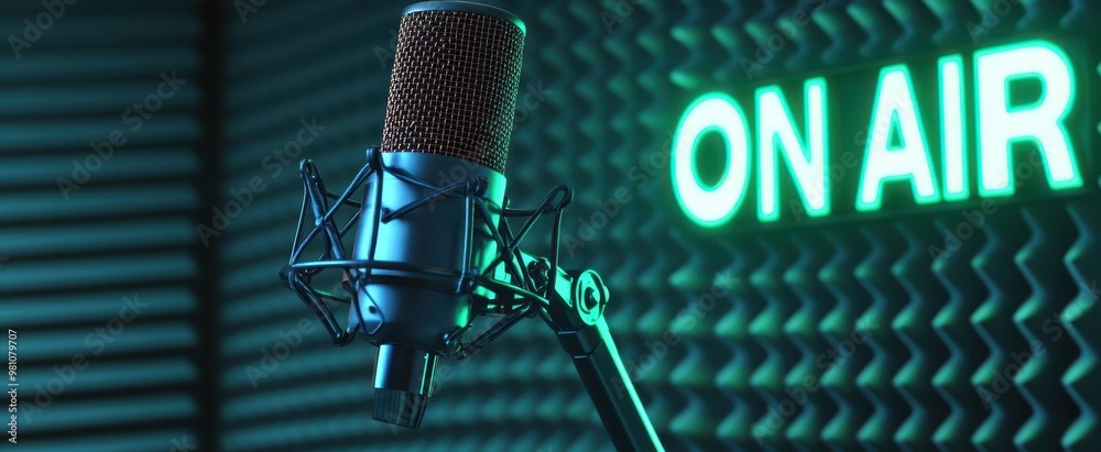 The Microphone in Recording Studio The Microphone in Recording Studio