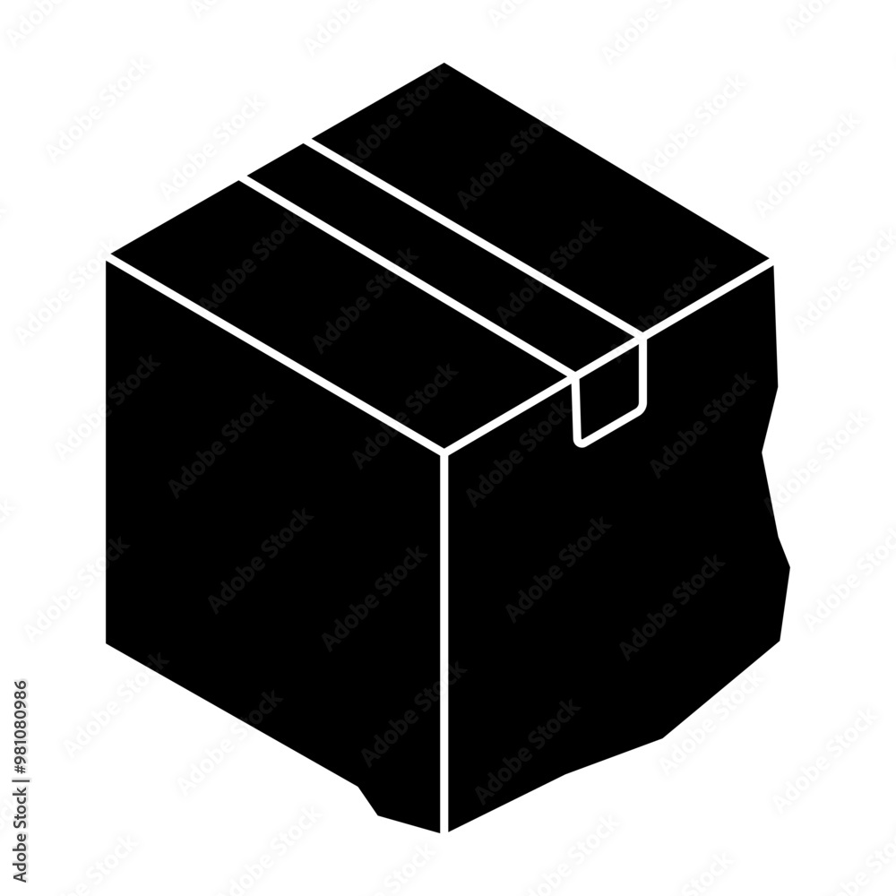 An editable design icon of carton An editable design icon of carton