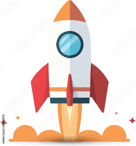 Space scene with planets, stars, and a rocket ship, cosmic adventure, vector illustration for t-shirt, flat style.