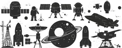 Space scene with planets, stars, and a rocket ship, cosmic adventure, vector illustration for t-shirt, flat style.