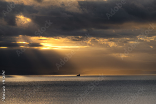Spectacular sunset in Adriatic Sea near Croatia