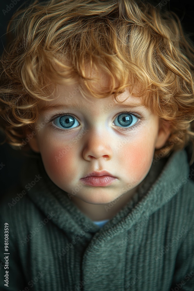 Dramatic close-up portrait of a toddler's expressions showcasing their captivating features and the depth of their emotions Dramatic close-up portrait of a toddler's expressions showcasing their captivating features and the depth of their emotions