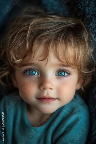 Dramatic close-up portrait of a toddler's expressions showcasing their captivating features and the depth of their emotions