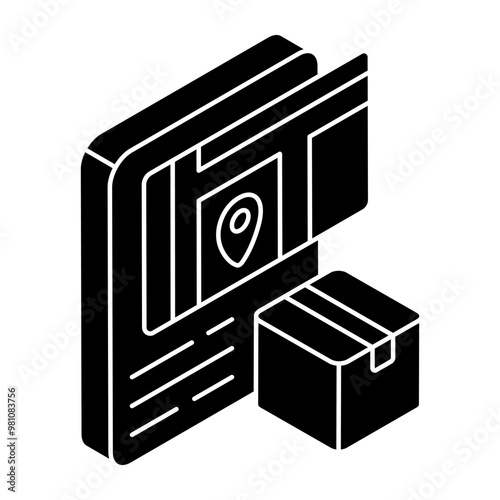 Modern design icon of parcel location