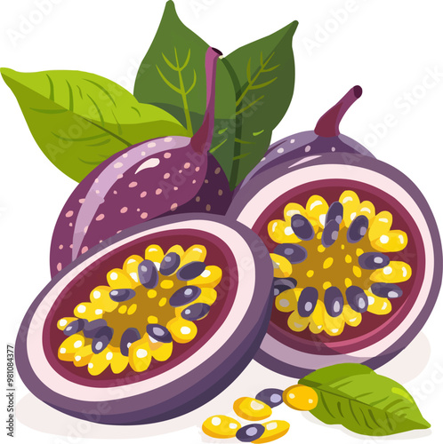 Tropical guava icon flat on white isolated background, vector design.