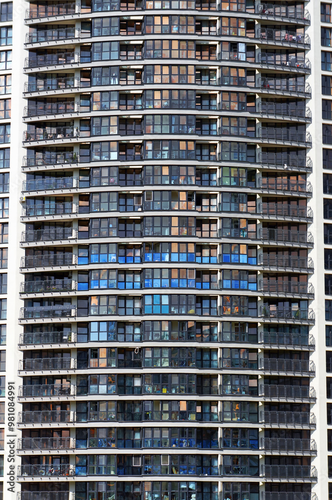 Facade of Modern High-rise Apartment Building. Facade of Modern High-rise Apartment Building.