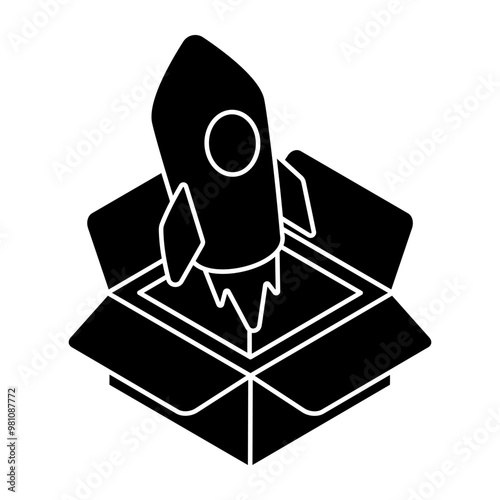 An editable design icon of product launch 