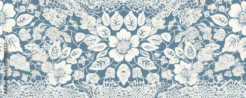 Elegant lace pattern with intricate details and a monochromatic theme, Vector flat minimalistic isolated illustration