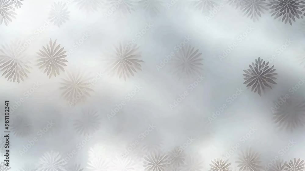 Silver Christmas background with abstract snowflakes video loop