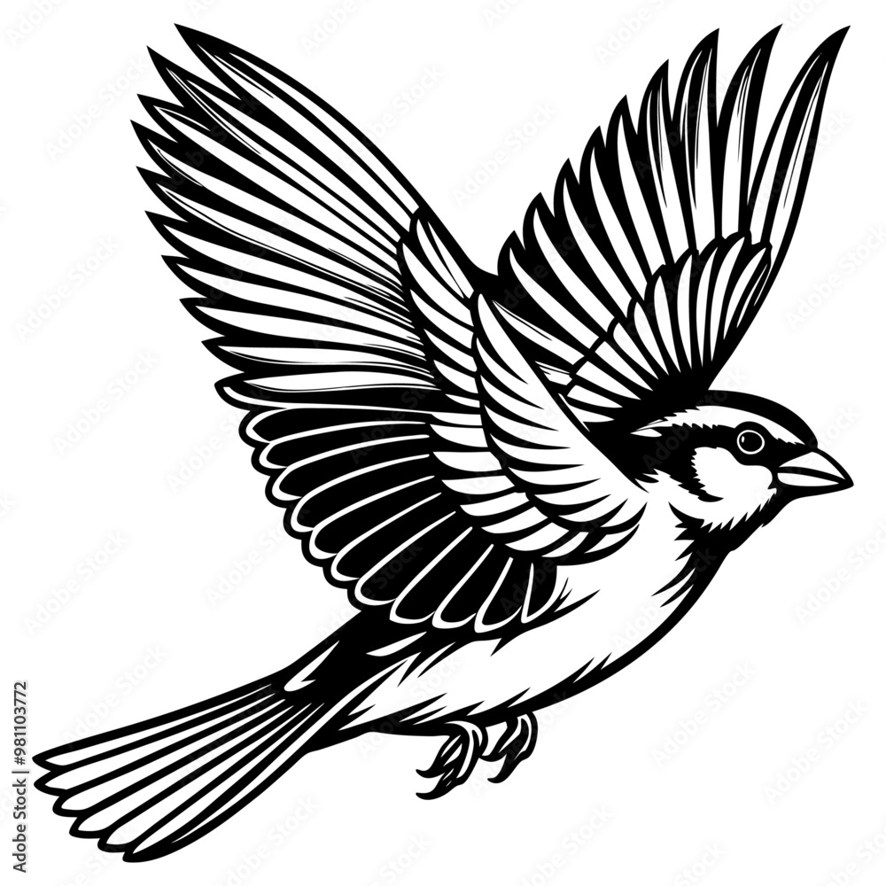 Fototapeta premium Silhouette of a sparrow