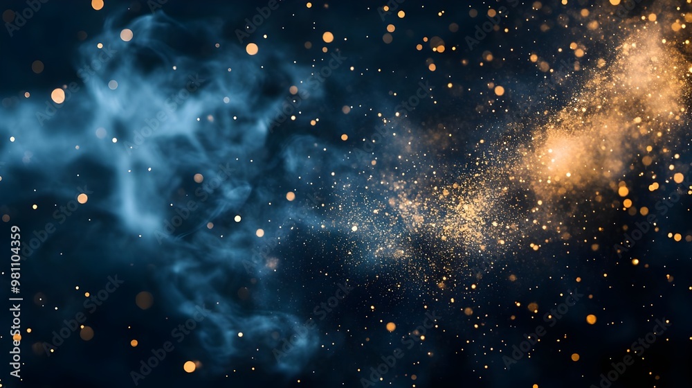 Fototapeta premium Abstract Blue and Gold Bokeh Background