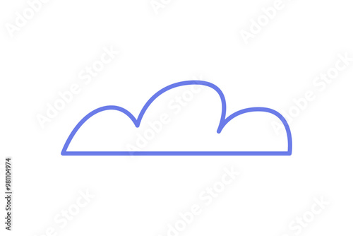Simple cloud icon, gas and fume steam, cloud sky, symbol of night time in doodle style, simple weather icon flat vector illustration isolated on white background.