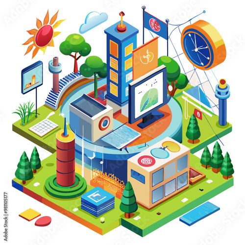 Project vector on white background
