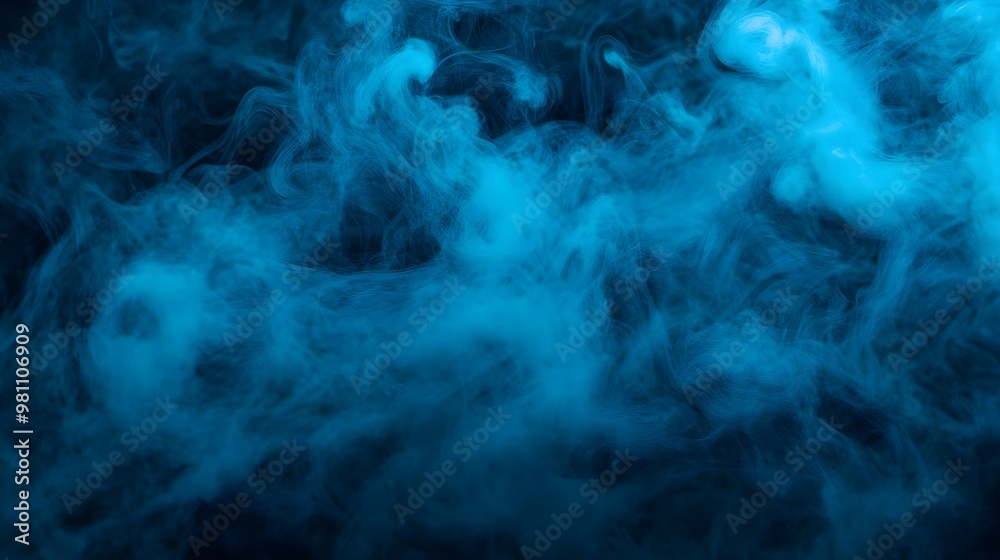 Obraz premium Abstract Blue Smoke Background, Vapor Texture