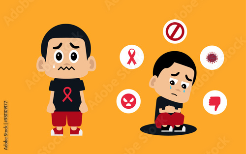 Man sad because of negative Stigma againts PLHIV