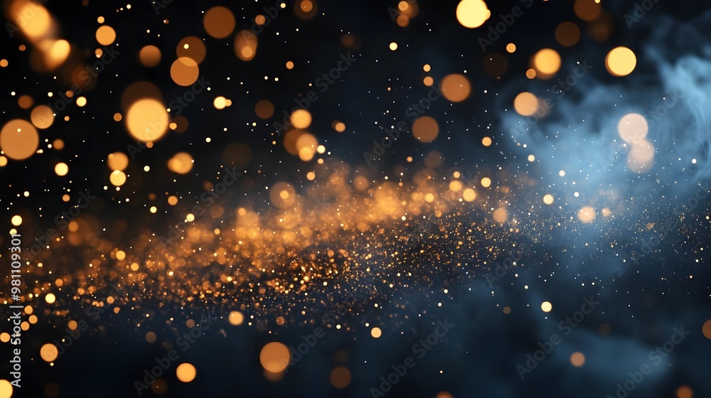 Obraz premium Abstract Gold Glitter and Smoke Background