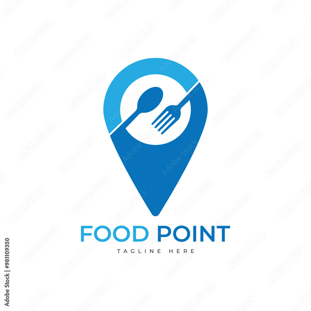 Food point logo, symbol and icon template. vector to show the location of the food seller Food point logo, symbol and icon template. vector to show the location of the food seller