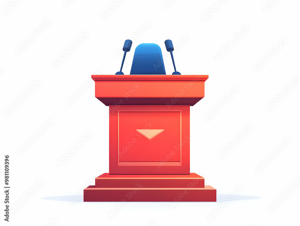 Flat Glossy Podium with Digital Vote Counter Display - Clean White Background for Election Results Messaging | Simple Vector Illustration Flat Glossy Podium with Digital Vote Counter Display - Clean White Background for Election Results Messaging | Simple Vector Illustration
