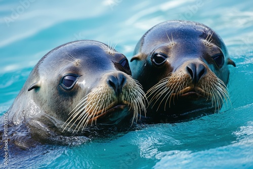 Sea Lions in Southern Patagonia. Wildlife in the Atlantic Ocean of South America