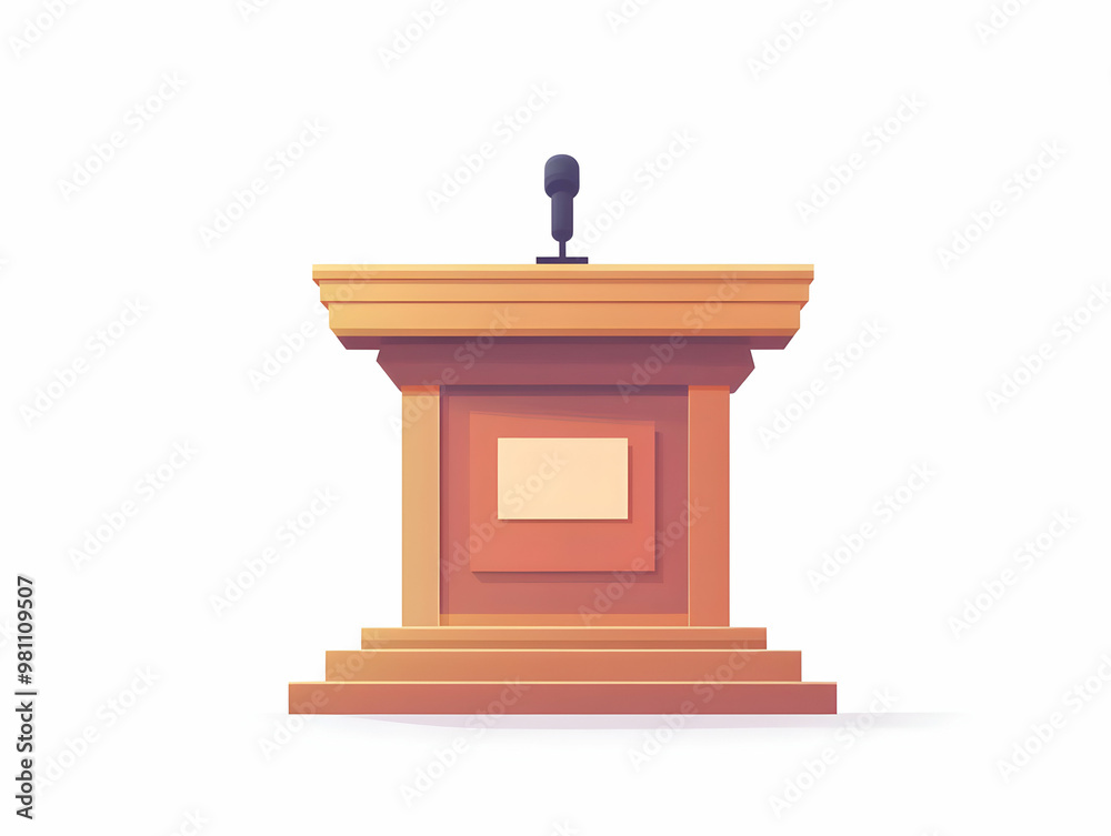 Flat Glossy Podium with Digital Vote Counter in Clean Vector Style - Ideal for Election Result Messaging Flat Glossy Podium with Digital Vote Counter in Clean Vector Style - Ideal for Election Result Messaging