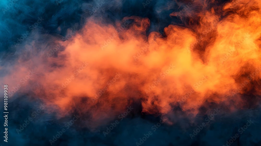 Abstract Orange and Blue Smoke Background Abstract Orange and Blue Smoke Background