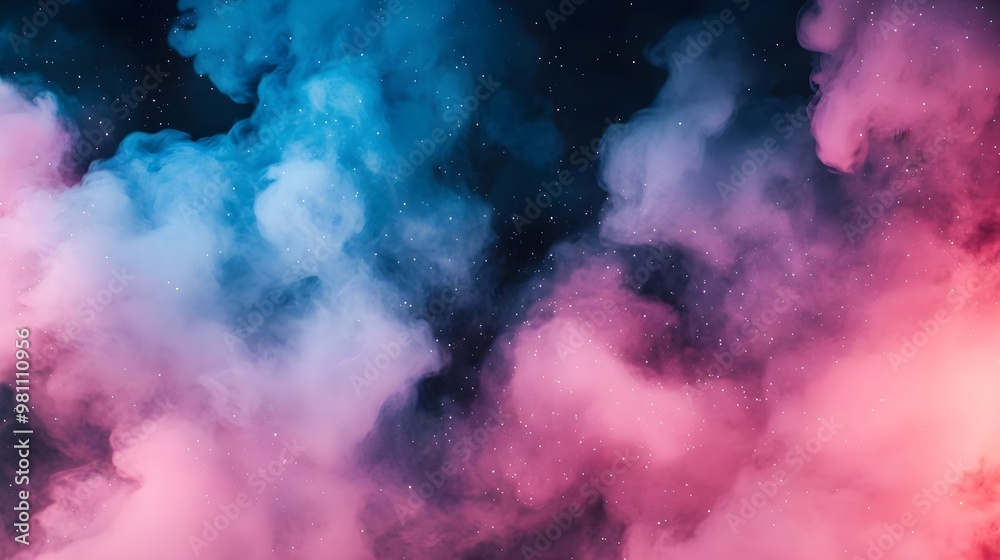 Abstract Pink Blue Smoke Starry Night Background Abstract Pink Blue Smoke Starry Night Background