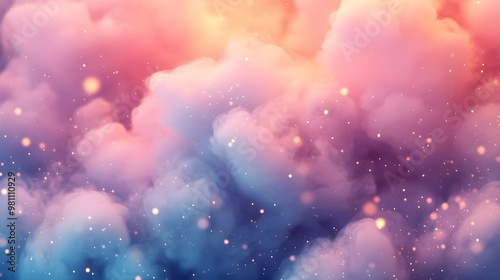 Abstract Pink, Blue & Gold Smoke Background