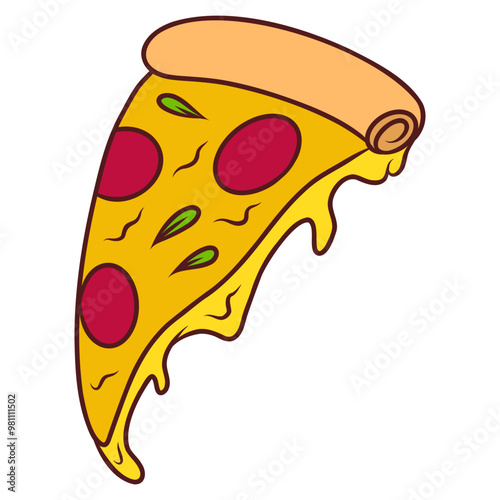 pizza with cheese illustration