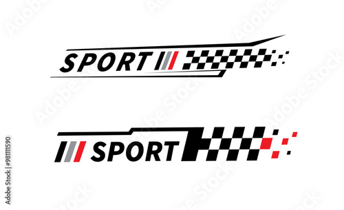 Wallpaper Mural Sport car stripe stickers. Racing stripes. Race flag. Checkered flag. Stickers car decal template. Automotive graphics. Racing sport checkered pattern. Vector illustration Torontodigital.ca