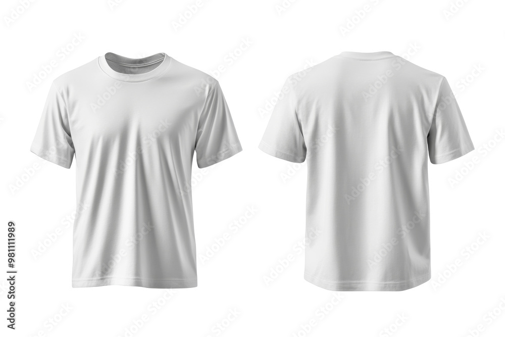 Blank Short sleeve t shirt mockup, white T-shirts front and back view, used as design template isolated on white background Blank Short sleeve t shirt mockup, white T-shirts front and back view, used as design template isolated on white background